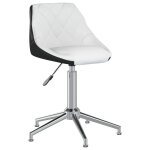Vidaxl chaise de bureau pivotante noir et blanc similicuir