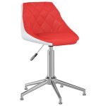 Vidaxl chaise de bureau pivotante rouge et blanc similicuir