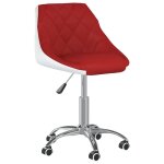 Vidaxl chaise de bureau pivotante rouge bordeaux et blanc similicuir