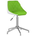 Vidaxl chaise de bureau pivotante vert et blanc similicuir
