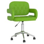 Vidaxl chaise de bureau pivotante vert similicuir