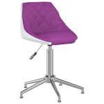 Vidaxl chaise de bureau pivotante violet et blanc similicuir