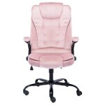 Vidaxl chaise de bureau rose velours