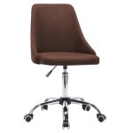 Vidaxl chaises de bureau roulantes 2 pcs tissu marron