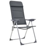 Vidaxl chaise de camping 2 pcs gris 58x69x111 cm aluminium