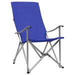 Vidaxl chaises de camping pliables 2 pcs bleu
