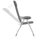 Vidaxl chaises de camping pliables 2 pcs gris aluminium Vidaxl chaises de camping pliables 2 pcs gris aluminium