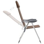 Vidaxl chaises de camping pliables 2 pcs marron aluminium Vidaxl chaises de camping pliables 2 pcs marron aluminium
