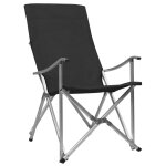 Vidaxl chaises de camping pliables 2 pcs noir