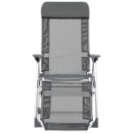 Vidaxl chaises de camping pliables 2 pcs et repose - pied gris aluminium