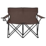 Vidaxl chaise de camping pliable  2 places acier et tissu taupe