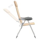 Vidaxl chaises de camping pliables 4 pcs crème aluminium Vidaxl chaises de camping pliables 4 pcs crème aluminium
