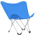 Vidaxl chaise de camping pliable forme de papillon 2 pcs bleu Vidaxl chaise de camping pliable forme de papillon 2 pcs bleu