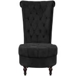 Vidaxl chaise de canapé avec dossier haut noir tissu Vidaxl chaise de canapé avec dossier haut noir tissu