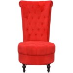 Vidaxl chaise de canapé avec dossier haut rouge tissu Vidaxl chaise de canapé avec dossier haut rouge tissu