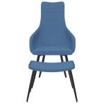 Vidaxl chaise de canap avec repose - pied bleu tissu