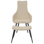 Vidaxl chaise de canap avec repose - pied crme tissu