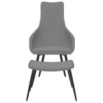 Vidaxl chaise de canap avec repose - pied gris clair tissu