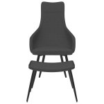 Vidaxl chaise de canap avec repose - pied gris fonc tissu