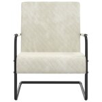 Vidaxl chaise cantilever blanc crème velours Vidaxl chaise cantilever blanc crème velours