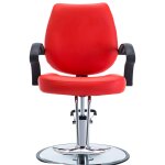 Vidaxl chaise de coiffeur similicuir rouge