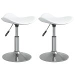 Vidaxl chaises  dner 2 pcs blanc acier chrom et cuir artificiel