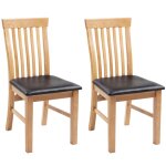Vidaxl chaises  dner 2 pcs bois de chne massif et similicuir