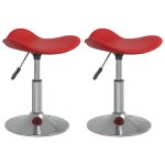 Vidaxl chaises  dner 2 pcs bordeaux acier chrom et cuir artificiel