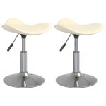 Vidaxl chaises  dner 2 pcs crme acier chrom et cuir artificiel