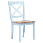 Vidaxl chaises  dner 2 pcs gris et bois clair bois d'hva massif