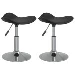 Vidaxl chaises  dner 2 pcs noir acier chrom et cuir artificiel