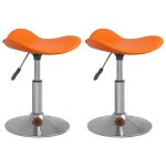 Vidaxl chaises  dner 2 pcs orange acier chrom et cuir artificiel