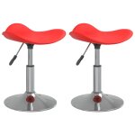 Vidaxl chaises  dner 2 pcs rouge acier chrom et cuir artificiel