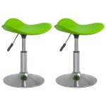 Vidaxl chaises  dner 2 pcs vert acier chrom et cuir artificiel