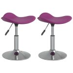 Vidaxl chaises  dner 2 pcs violet acier chrom et cuir artificiel