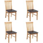 Vidaxl chaises  dner 4 pcs bois de chne massif et similicuir