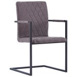 Vidaxl chaises � d�ner 4 pcs cantilever marron fonc� similicuir
