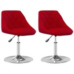 Vidaxl chaises  dner pivotantes 2 pcs rouge bordeaux velours