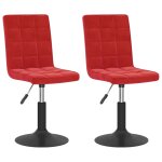 Vidaxl chaises  dner pivotantes 2 pcs rouge bordeaux velours