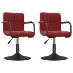 Vidaxl chaises à dîner pivotantes 2 pcs rouge bordeaux velours Vidaxl chaises à dîner pivotantes 2 pcs rouge bordeaux velours