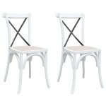 Vidaxl chaises à dossier croisé 2 pcs bois de hêtre solide Vidaxl chaises à dossier croisé 2 pcs bois de hêtre solide