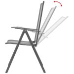 Vidaxl chaises empilables de jardin 2 pcs acier gris