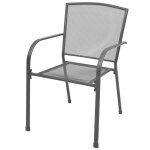 Vidaxl chaises empilables de jardin 2 pcs acier gris