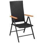 Vidaxl chaises empilables de jardin 2 pcs r�sine tress�e noir