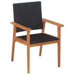 Vidaxl chaises d'extrieur 2 pcs rsine tresse noir et marron