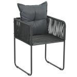 Vidaxl chaises d'extrieur 6 pcs avec oreillers rsine tresse noir