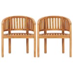 Vidaxl chaises en forme de banane 2 pcs bois de teck solide