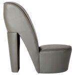 Vidaxl chaise en forme de chaussure à talon haut gris similicuir Vidaxl chaise en forme de chaussure à talon haut gris similicuir
