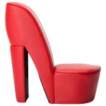 Vidaxl chaise en forme de chaussure  talon haut rouge similicuir