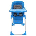 Vidaxl chaise haute pour bébé bleu et gris Vidaxl chaise haute pour bébé bleu et gris